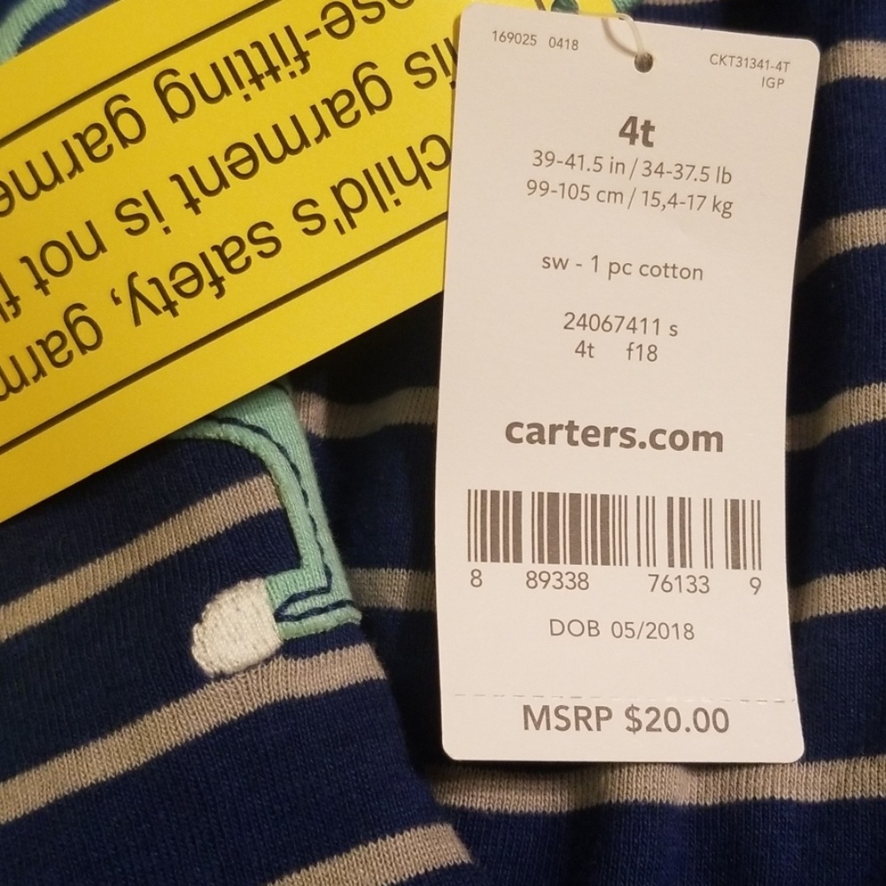 **SOLD** NWT Carter's Pajamas, 4T - Picture 3 of 3
